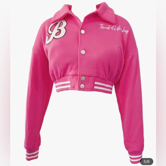 Barbie Cropped Letterman‘s Jacket - Picture 1 of 10